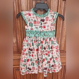 Charming Holiday Kids Dress with Gift Pattern